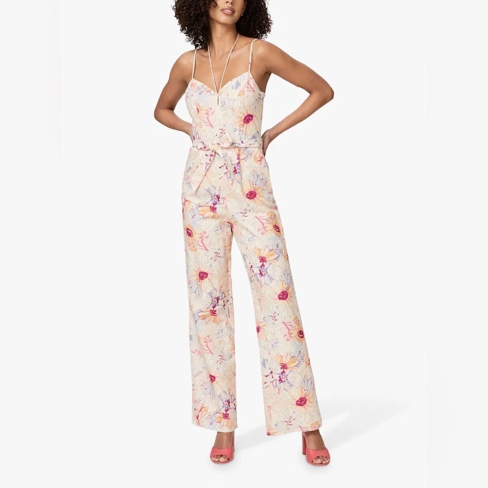 PAIGE Akari Floral Jumpsuit – Cream/Multi | Size 10